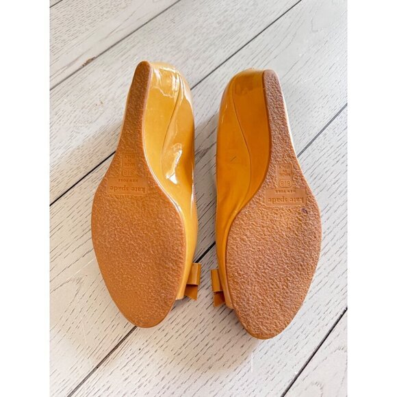 Kate Spade Beige Leather Womens Theresa Open Toe Wedge Pumps Size 8.5B - Picture 7 of 7